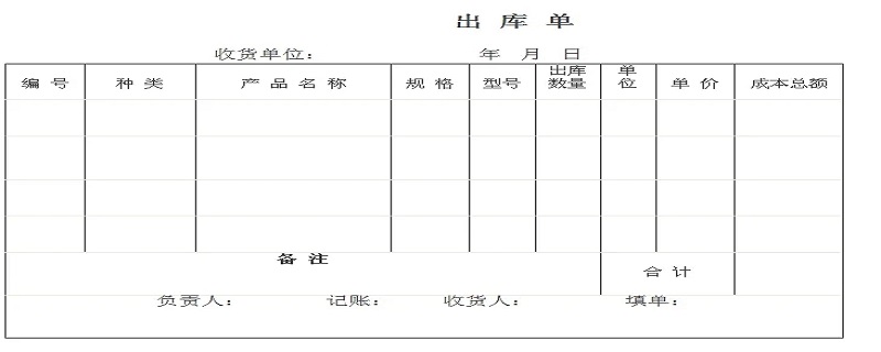 出库单怎么填写